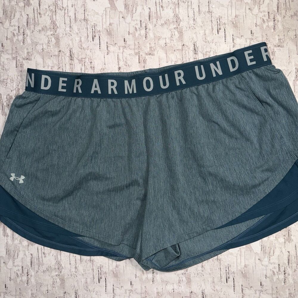Under Armour Logo Shorts Womens 3XL Green Lightweight Athletic Comfort Fit